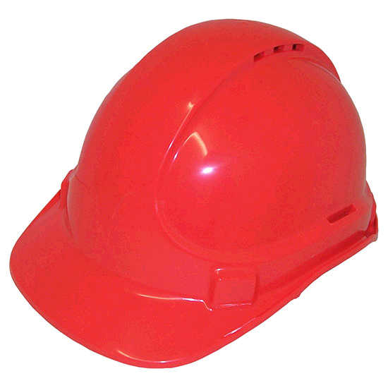 Fire Warden Vented Safety Helmet - Red