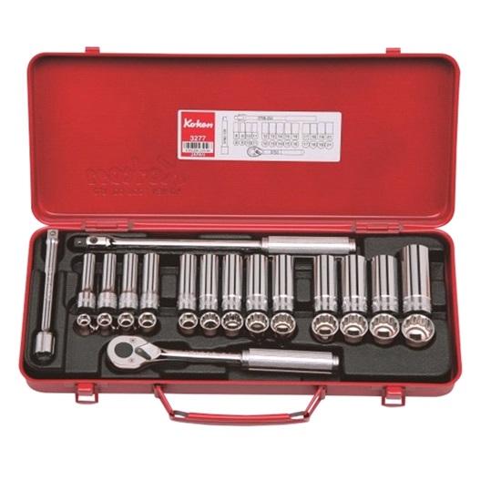 29pce 3/8” 12PT 8-21 STD&DEEP SOCKET SET